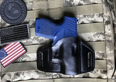 Fits Taurus GX4 Vertical Carry Leather Holster, Sweat Shield, Made in USA