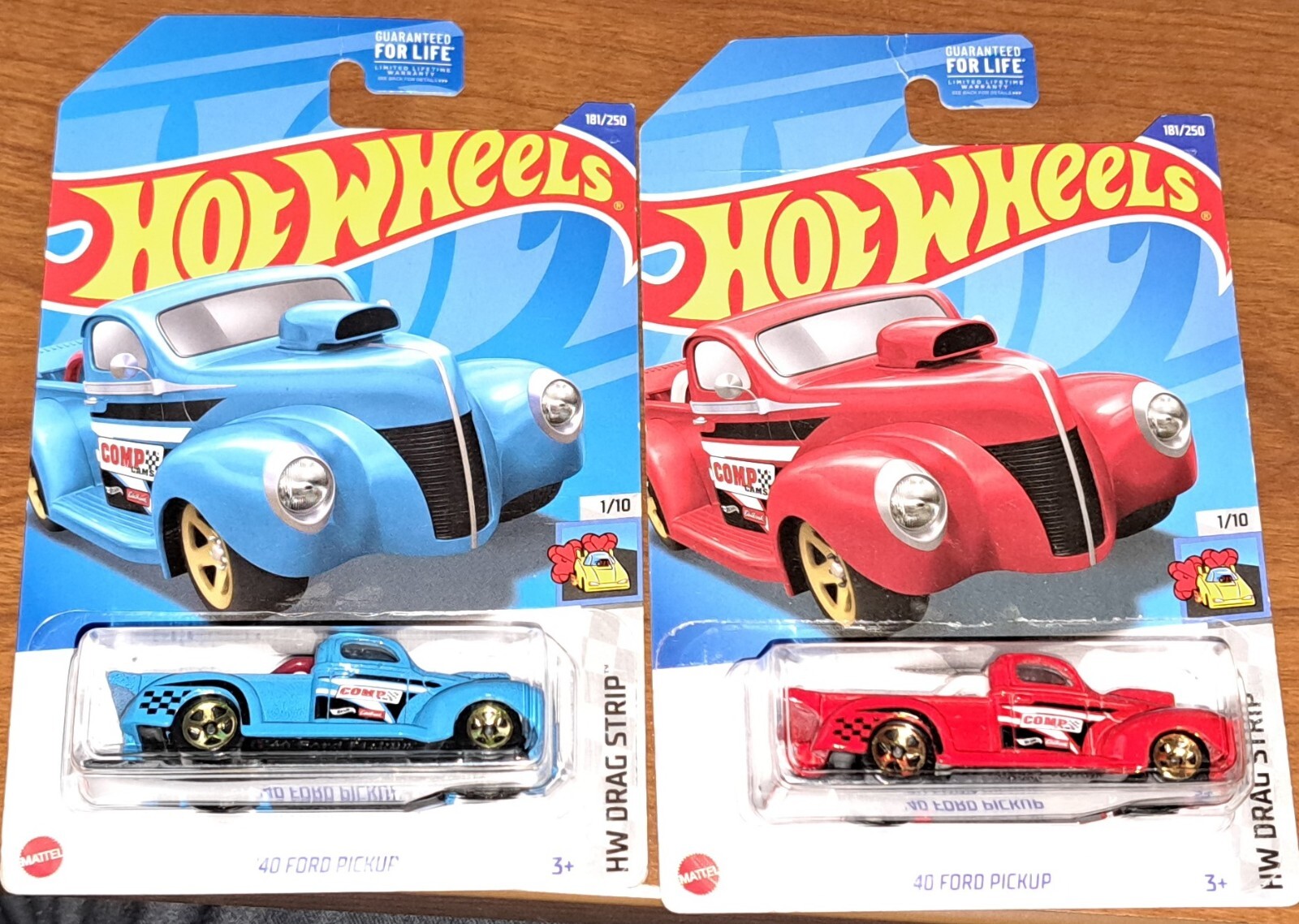 Hot Wheels 2022 '40 Ford Pickup BLUE & RED (HCV92 & HCV61