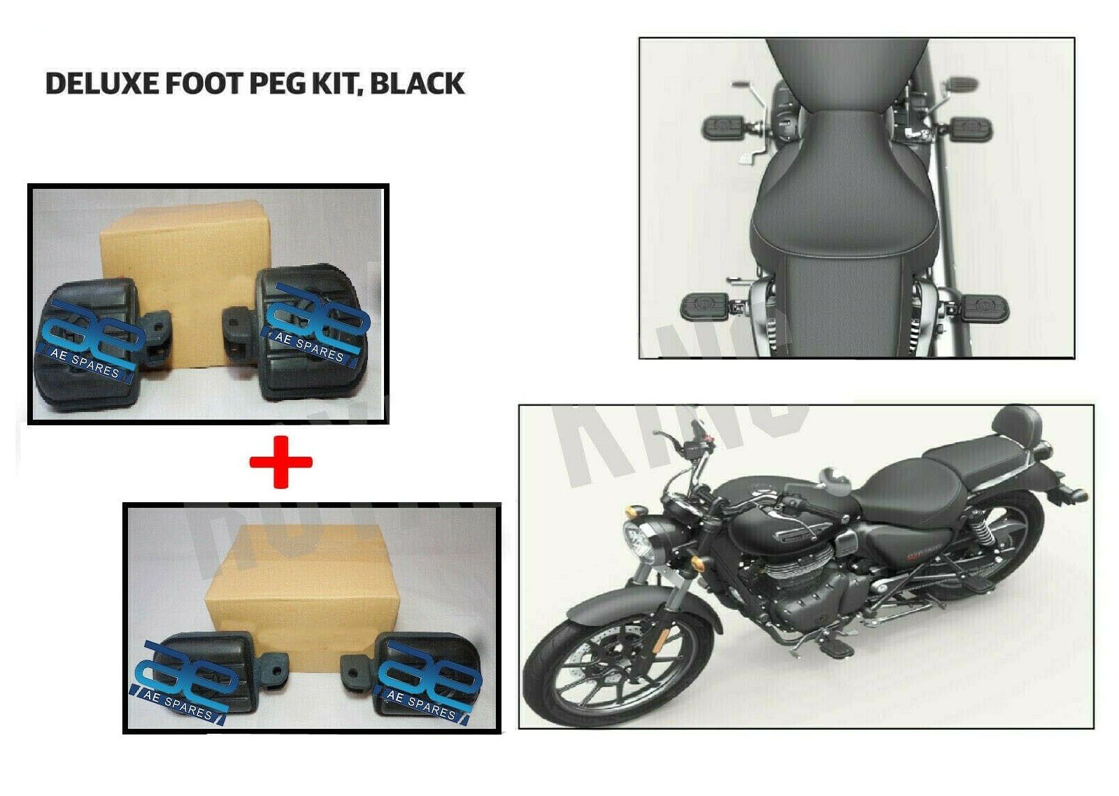 For Royal Enfield Meteor 350 Deluxe Foot Peg Front & Rear Foot Rest KXC00023/G