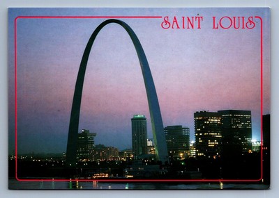 Postcard Vtg Missouri St Louis Gateway Arch Landmark Mississippi River 4 x 6
