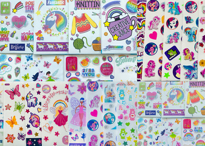 397 STICKER Enchanting Flower Fairy Tale Unicorn Magic Rainbow Glitter Butterfly
