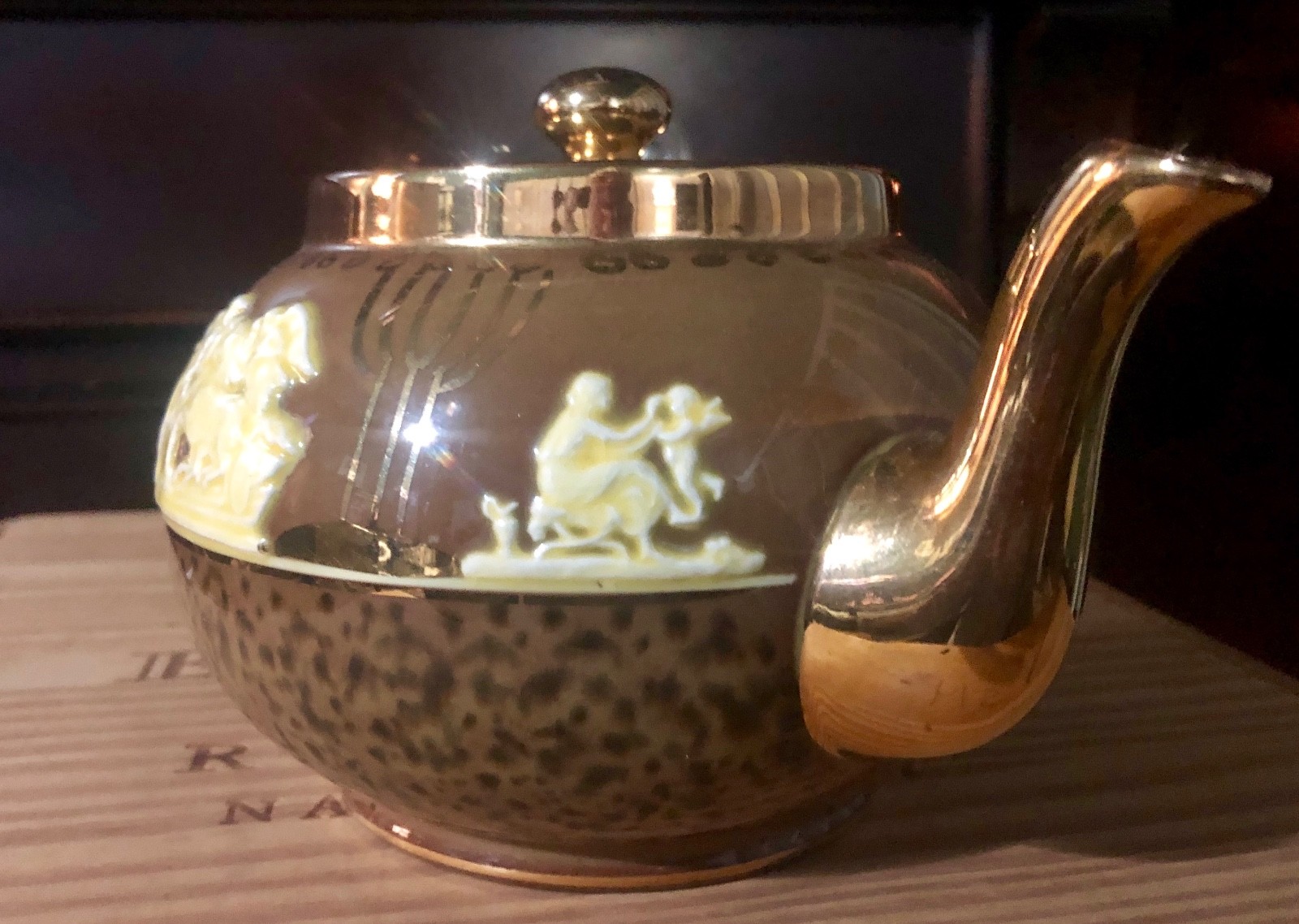 Vintage Gibsons Teapot Porcelain Brown Gold  England