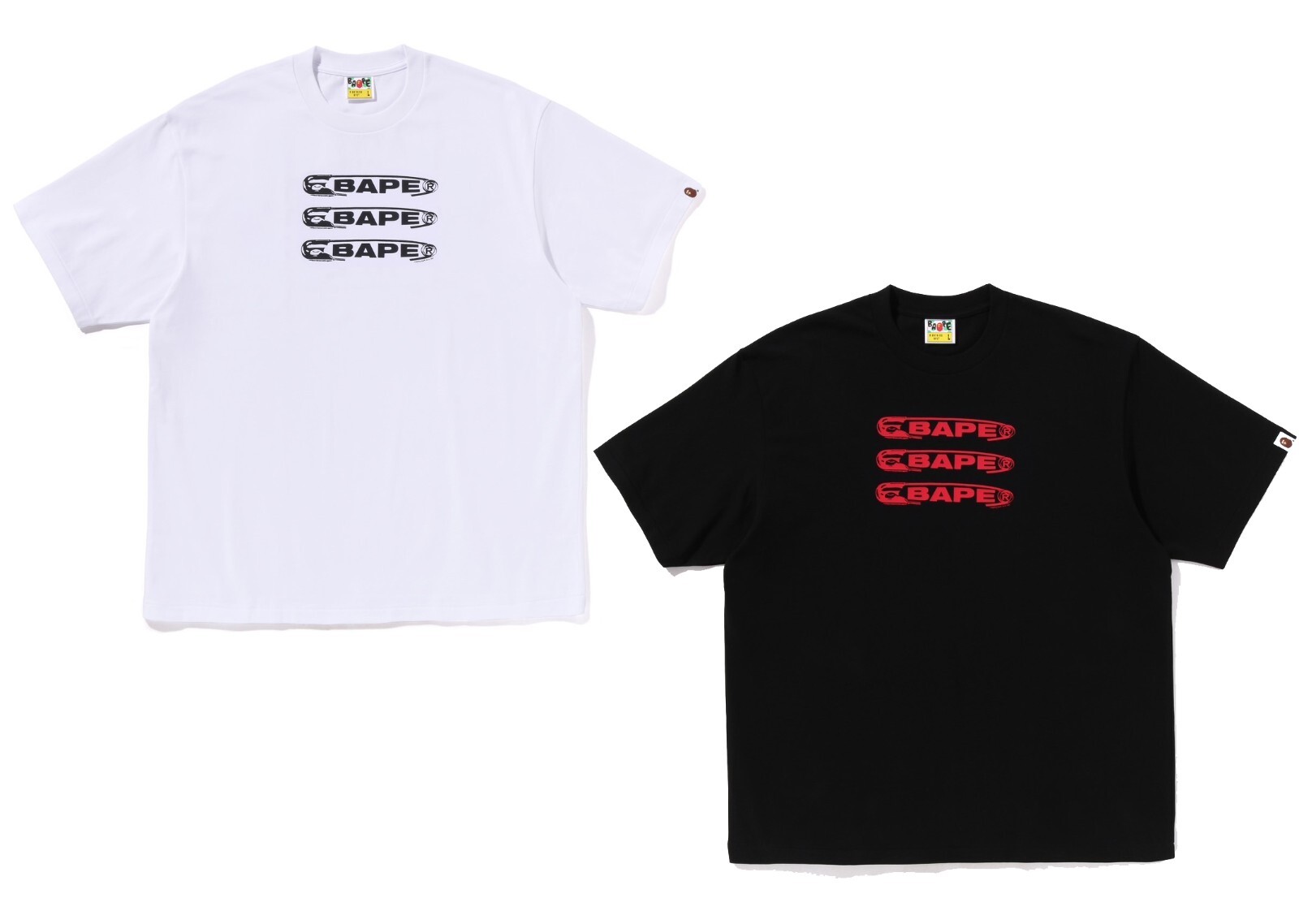 A BATHING APE Men's BAPE PIN LOGO RELAXED FIT TEE 1L30110313