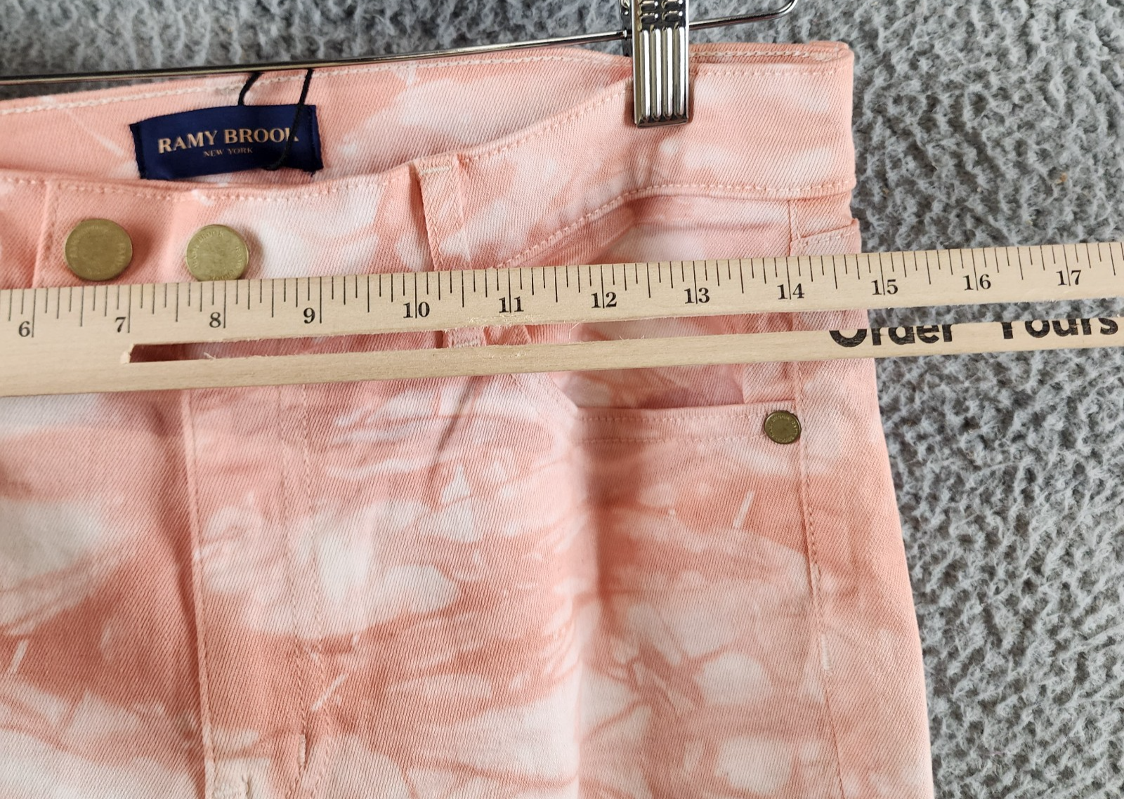 Ramy Brook Katie Mid-Rise Motto Skinny Jeans Women's 30 Pink Tie Dye Zip Closure - Picture 6 of 17