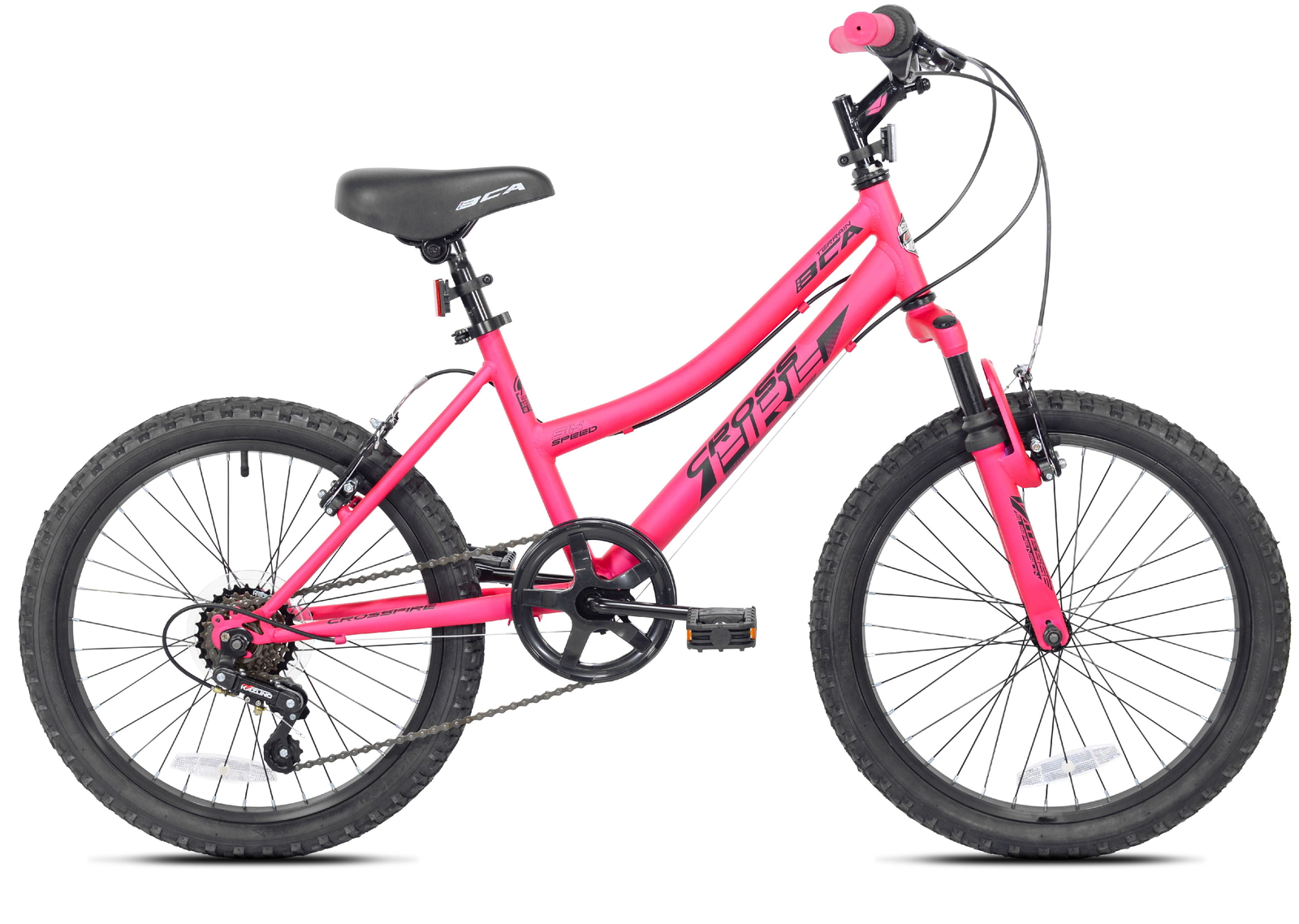 BCA 20" Crossfire 6-Speed Girl Child Mountain Bike, Pink/Bla