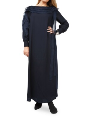MARINA RINALDI, Long Dress in Navy Blue, Size MR 25, 16W US, 46 DE, 54 IT