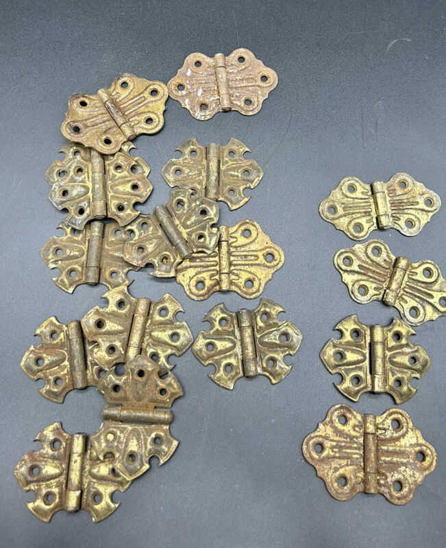 Salvaged Lot of 16 Antique Misc. Butterfly Flush Hinge Lot