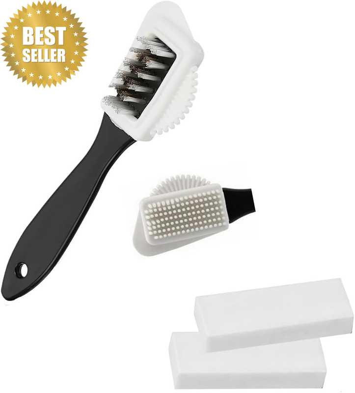Suede Brush Kit, Quality Nubuck and Suede Multifunctional 4-Sided Cleaning Shoe