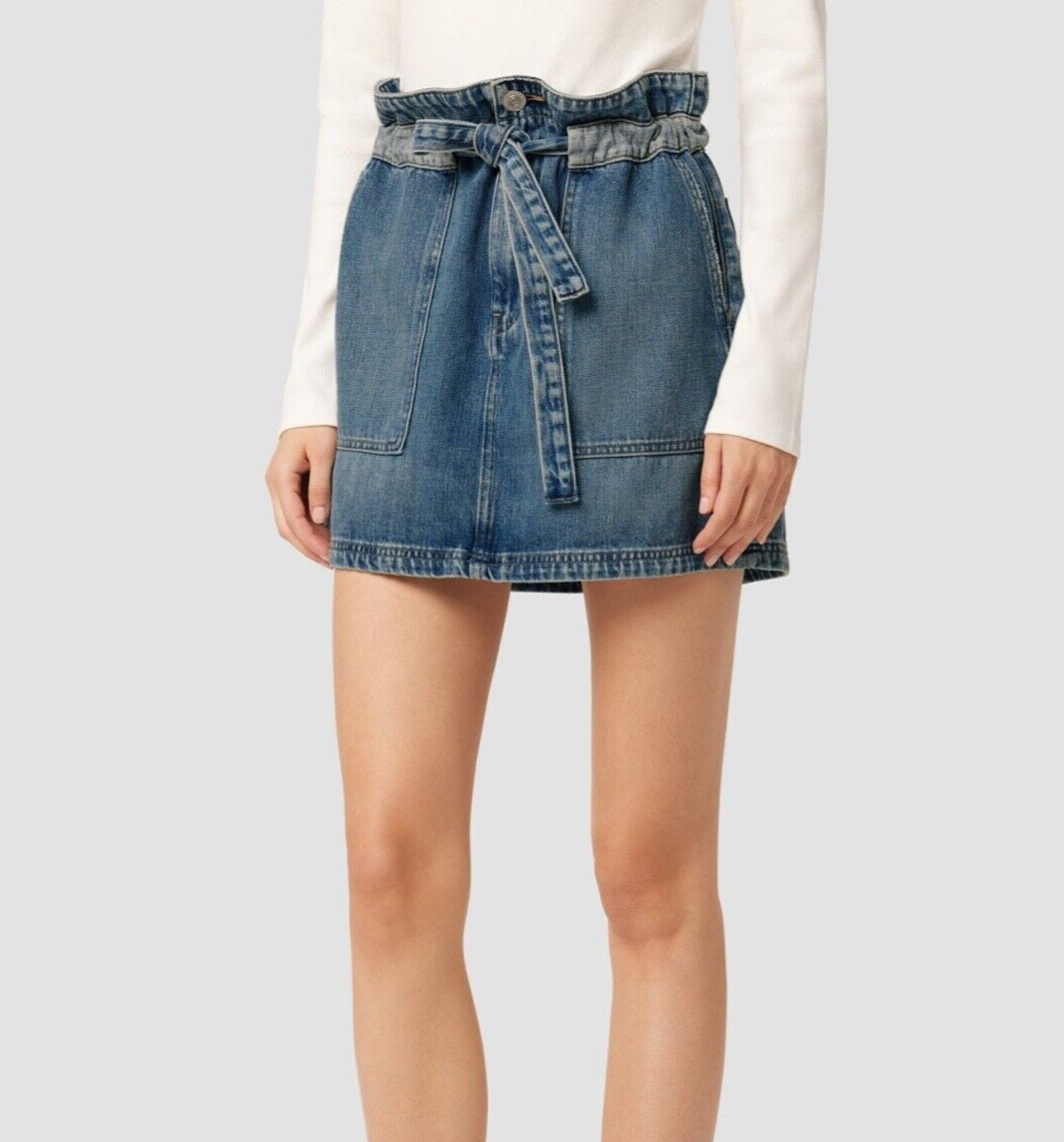 Hudson Belted Cinched Waist Fashion Denim Mini Skirt Size 28
