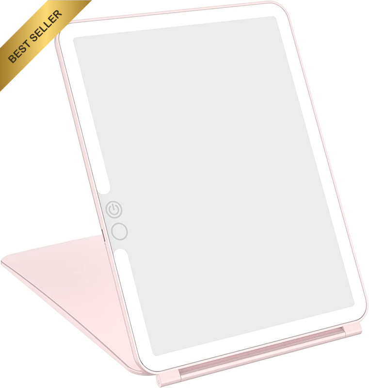 72 LED Portable Travel Makeup Mirror Touch 3 Color Dimmable USB Rechargeable