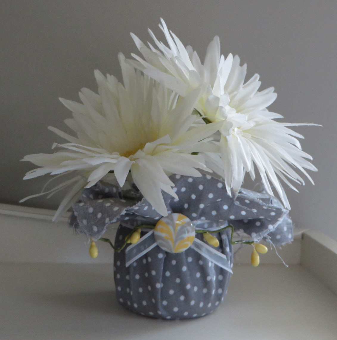 Picture Frame Set with Flower Arrangement (Yellow, Gray, White; 4x6)  #108