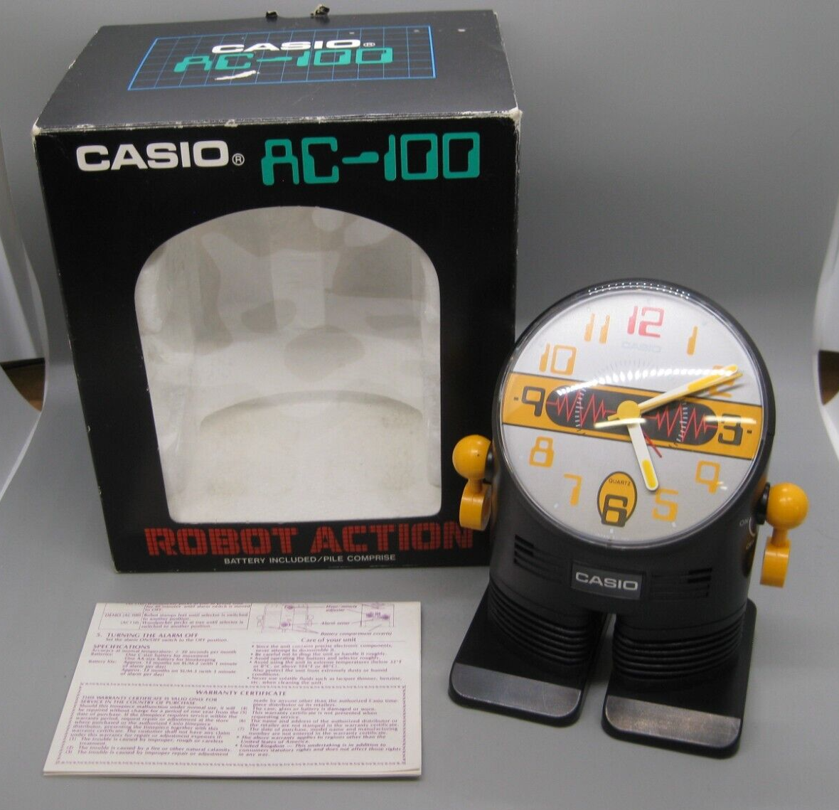 未使用　CASIO　カシオ AC-100 ロボットアクション アラーム クロック 未使用 CASIO カシオ AC-100 ロボットアクション アラーム