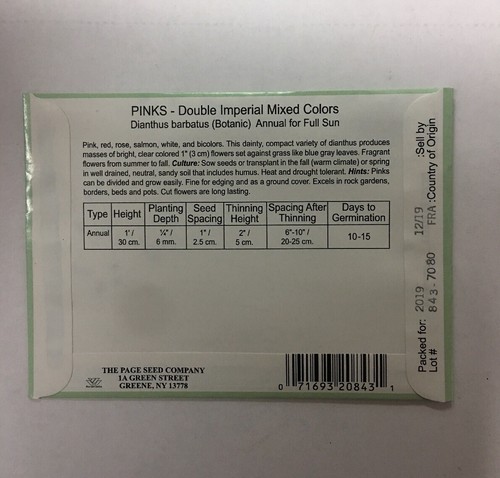 Valley Greene (6 Pack) Heirloom Variety Pinks Dianthus Seeds 140 mg/package Non