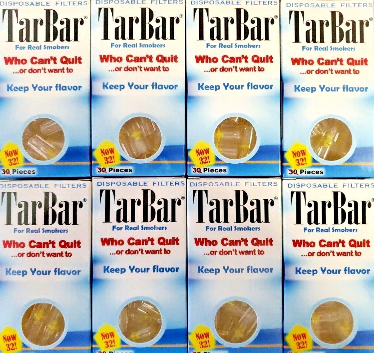 Tar Bar cigarette filter 8 Packs Of 32 total 256ct