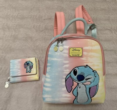 Loungefly Disney Lilo & Stitch Tie Dye Mini Backpack Bag & Wallet Set Exclusive