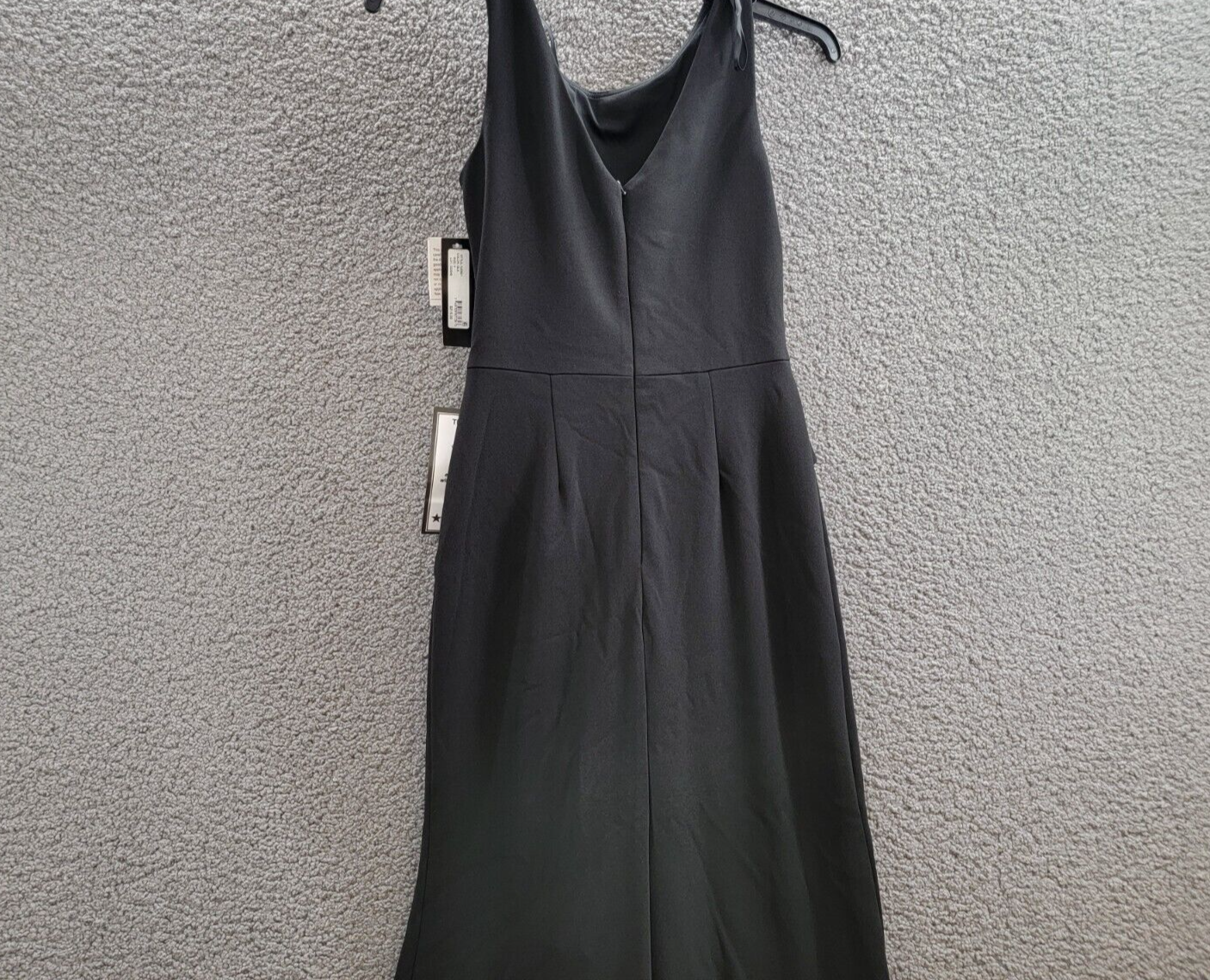Betsy & Adam Sleeveless Ruffle-Detail Gown Women's 4 Black Round Neck Back Zip - Picture 11 of 15