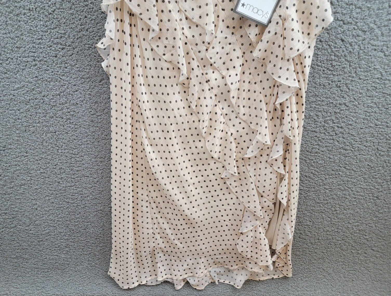 Speechless Scoop-Neck Ruffled-Chiffon Maxi Dress Juniors' M Cream/Black Side Zip - Picture 4 of 15