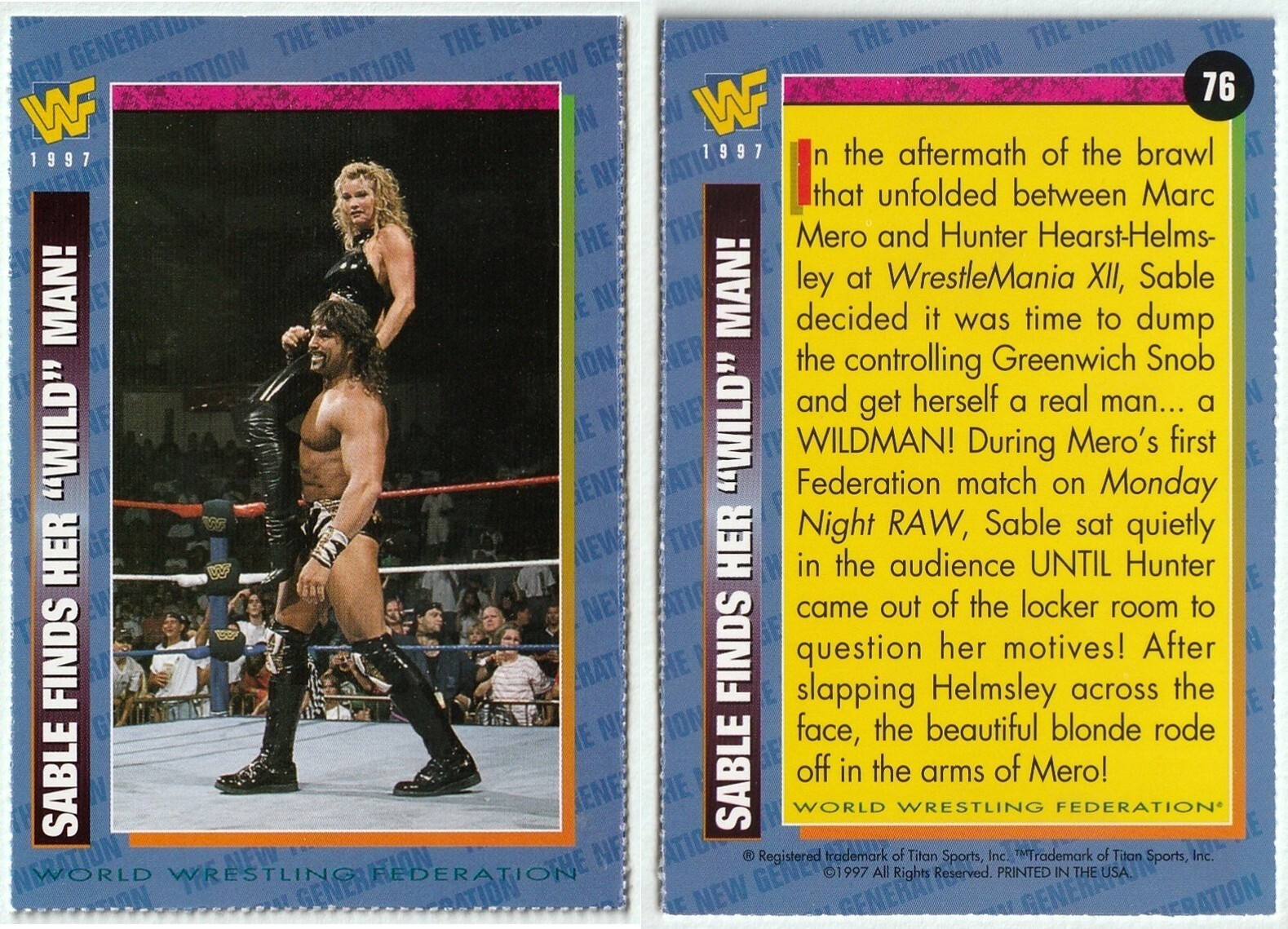 RAYGUN 1996年8月号 SABLE/MARK MERO - 1996 WWF MAGAZINE CARD # 76 - SABLE FINDS