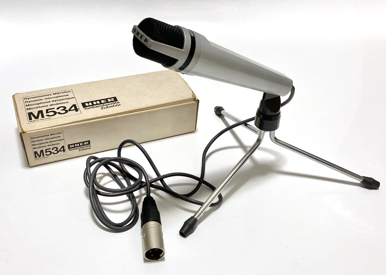UHER M534 2x Mikrofon Originale Box / Vintage Microphone in