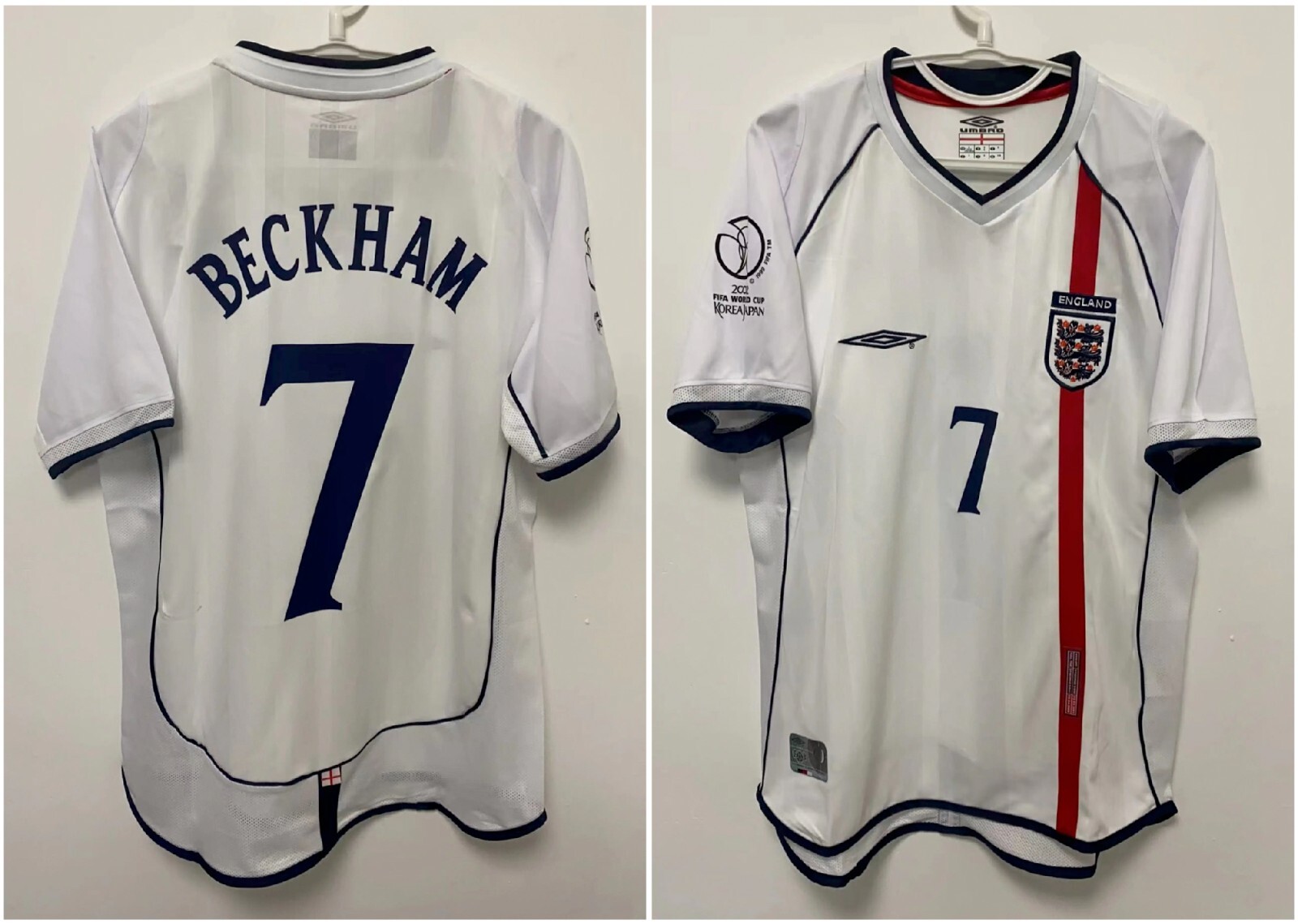 ウェア DEAD STOCK England game shirt BECKHAM 2006-08 England Away L/S Shirt Beckham #7 - 5/10 - (S)