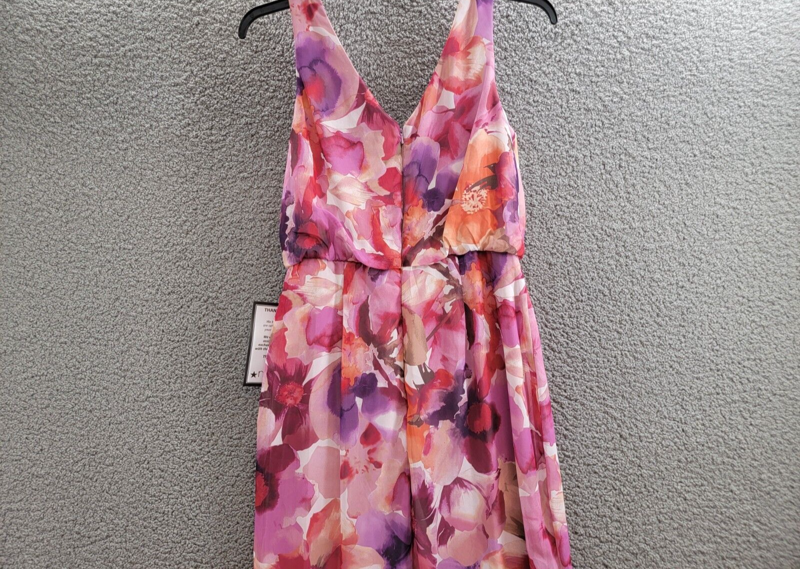 X by XSCAPE Floral Blouson Midi Dress Women's 6 Multi V-Neck Back Zip Closure - Picture 10 of 16