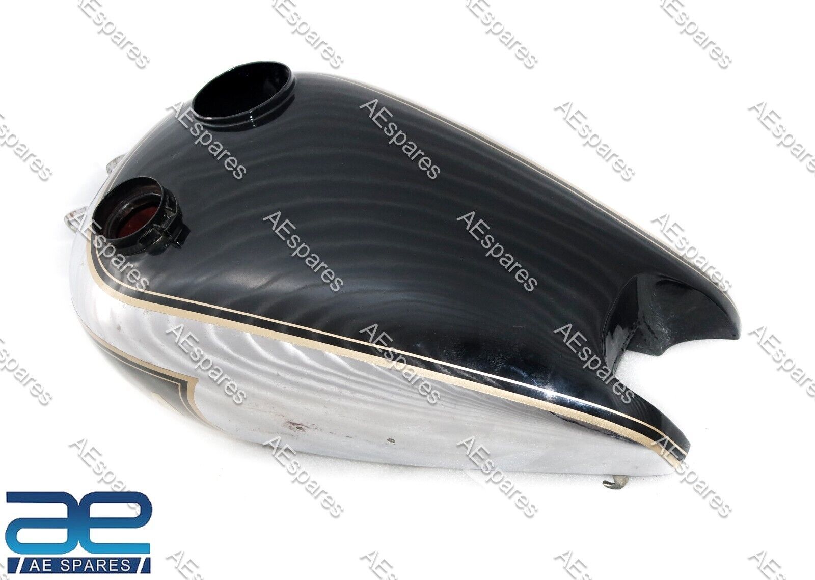 For BSA C10 C11 Black & Chrome Painted Steel Petrol Fuel Gas Tank 