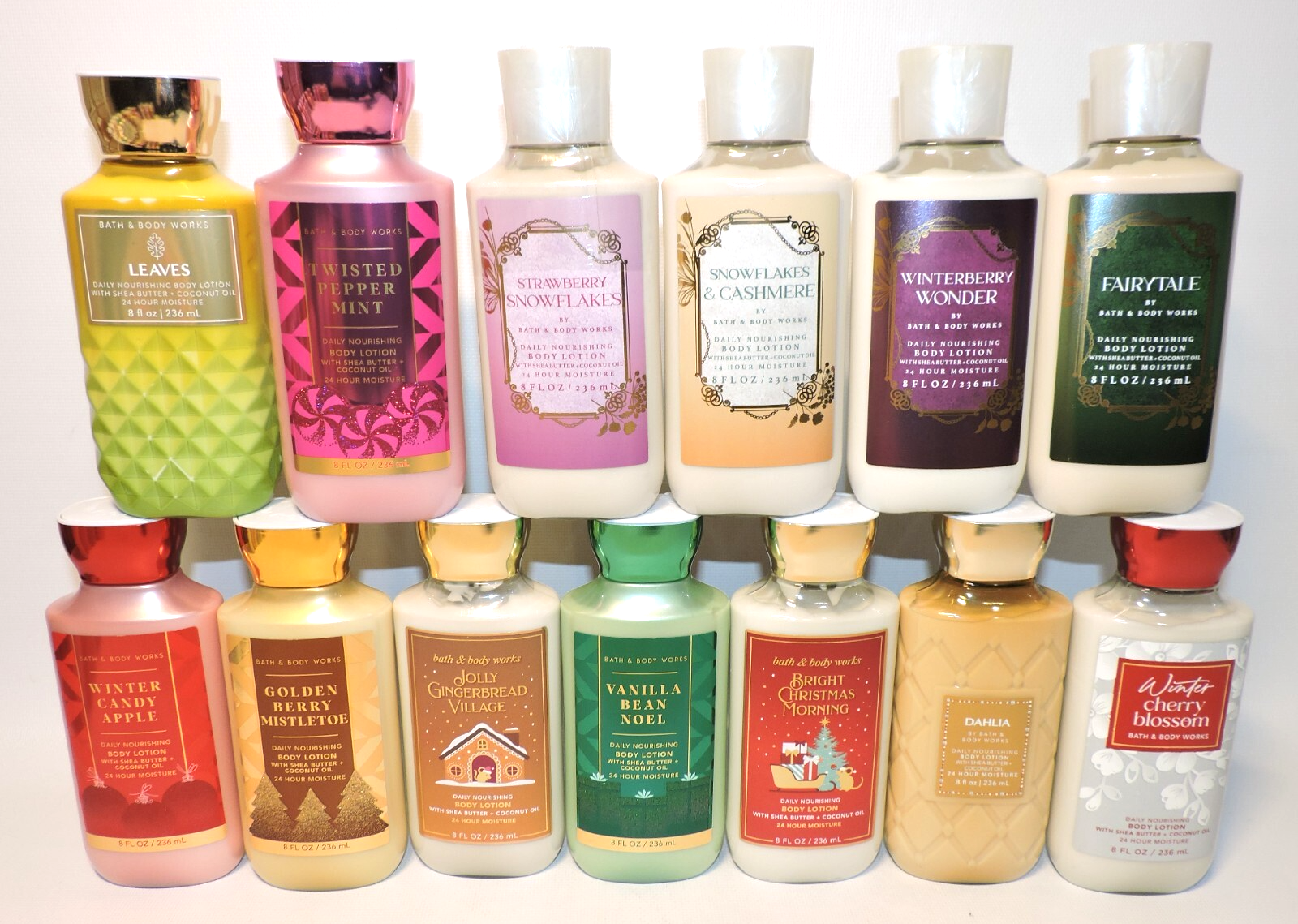 2 PACK LOT Bath & Body Works 8oz Body Lotion Christmas