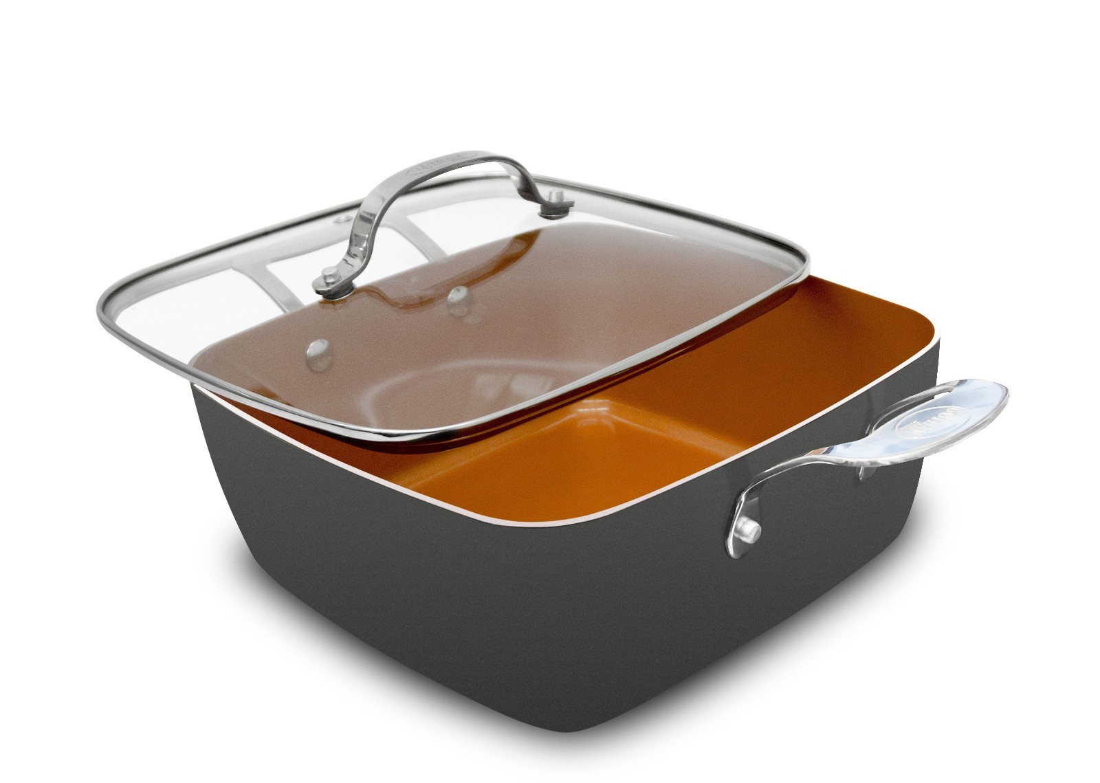 Gotham Steel XL 11" Copper Deep Square All in One 6 Qt Chef Pan 4
