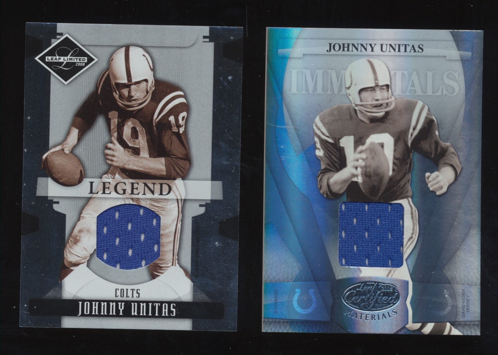 2008 Leaf Certified 2 Johnny Unitas Game Worn Jersey Sample