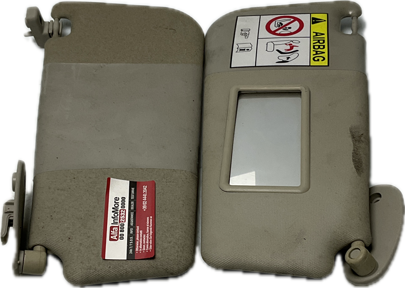 Alette pantine parasole destra e sinistra per modello: ALFA ROMEO MITO dal 2008