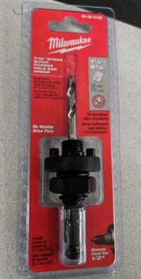 Milwaukee 49-56-9100  Large Quick Change Hole Saw Replacement Arbor 7/16'' Shank