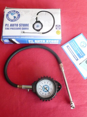 P.I. Auto Store Tire Pressure Gauge 100PSI, Heavy Duty,  Accurate (bruised box)