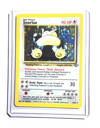 SNORLAX - 11/64 - Jungle Set - Holo - Pokemon Card - Heavily