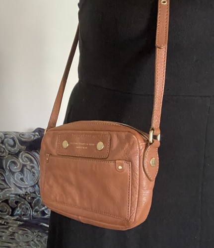 MARC BY MARC JACOBS HANDBAG PREPPY CAMERA BAG BROWN LEATHER
