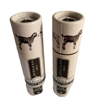 New Lot 2 Beekman 1802 Pure Goat Milk Fragrance Free Lip Balm 0.15 oz