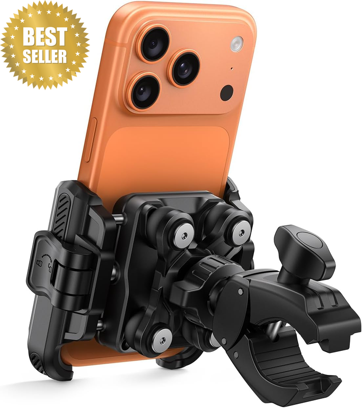 Motorcycle Bike Phone Mount - [Dual Vibration Dampener] [Camera Friendly] Bike P
