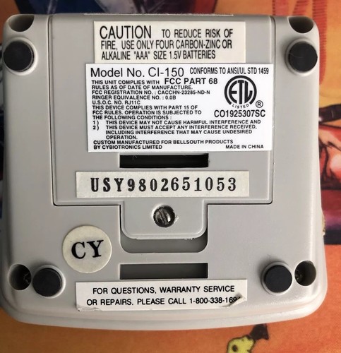 Bellsouth Home Phone Caller ID System Model CI-150