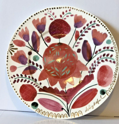OH, DARLING PLATE 8.75 INCHES Hand Painted Delightful Flowers  & Berries Design