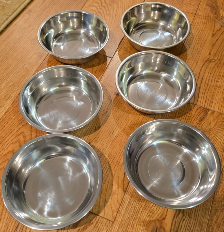 6PCS Stainless Steel Cat Bowls Dishes, 5.6 Metal Shallow Wide ...