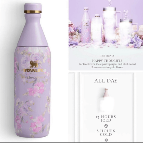 Stanley X LoveShackFancy Slim Bottle 20 oz Happy Thoughts