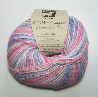 LOT of 5 balls Juniper Moon ZOOEY DAPPLED Cotton & Linen Yarn #1006 CORAL SANDS
