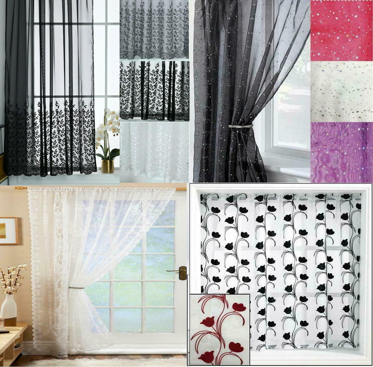 Voile Panel Net Curtain 4 Great Designs Slot Top Header Many