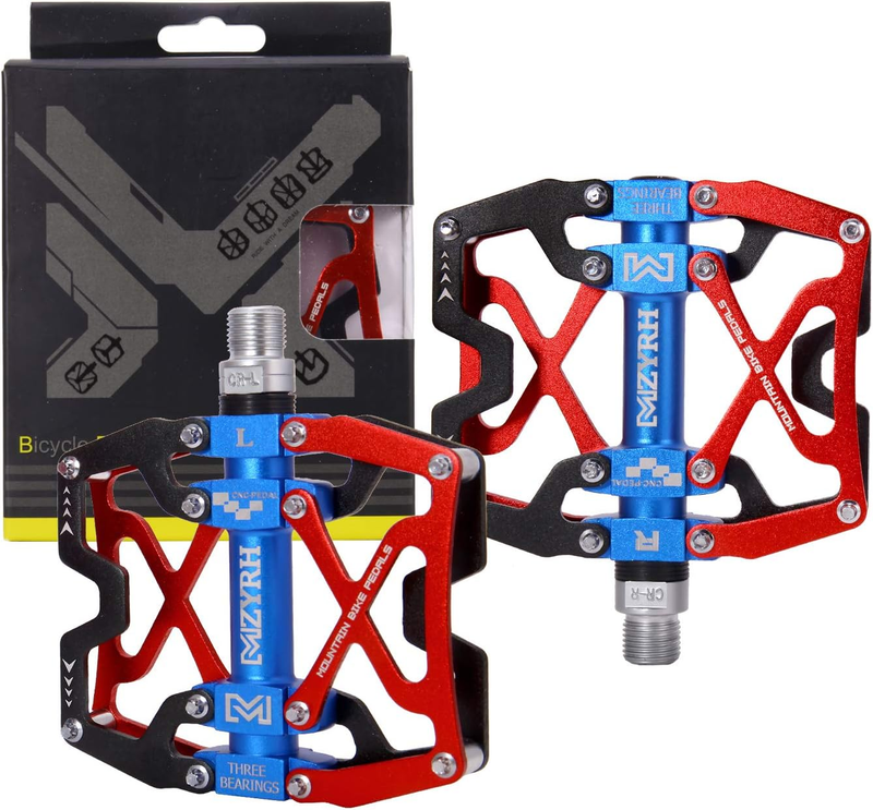 Mountain Bike Pedals, Ultra Strong Colorful CNC Machined 9/16" Cycling Sealed 3