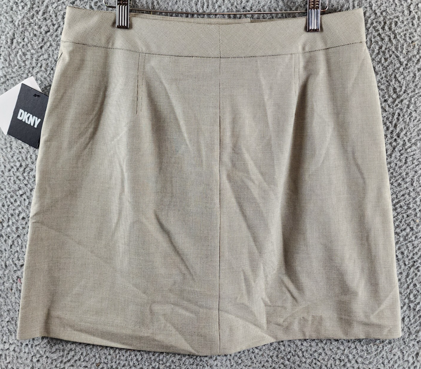 DKNY A-Line Business Casual Suit Skirt Womens 10 Light Fatigue/White Zip Closure - Picture 5 of 17