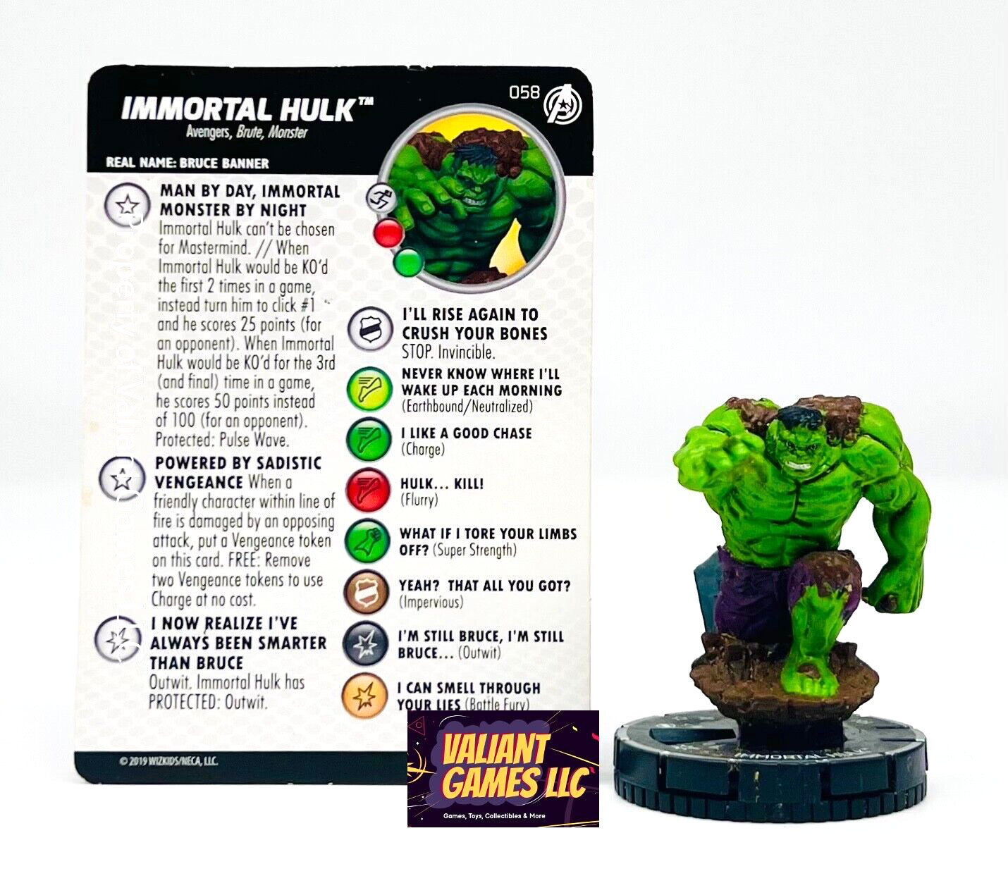 Marvel Heroclix Immortal Hulk #058 w/ Card Captain America