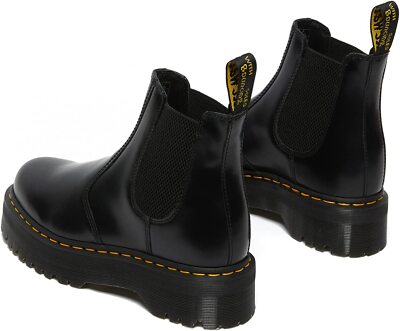 Pre-owned Dr. Martens' Dr. Martens 2976 Quad Boots Black Polished Smooth