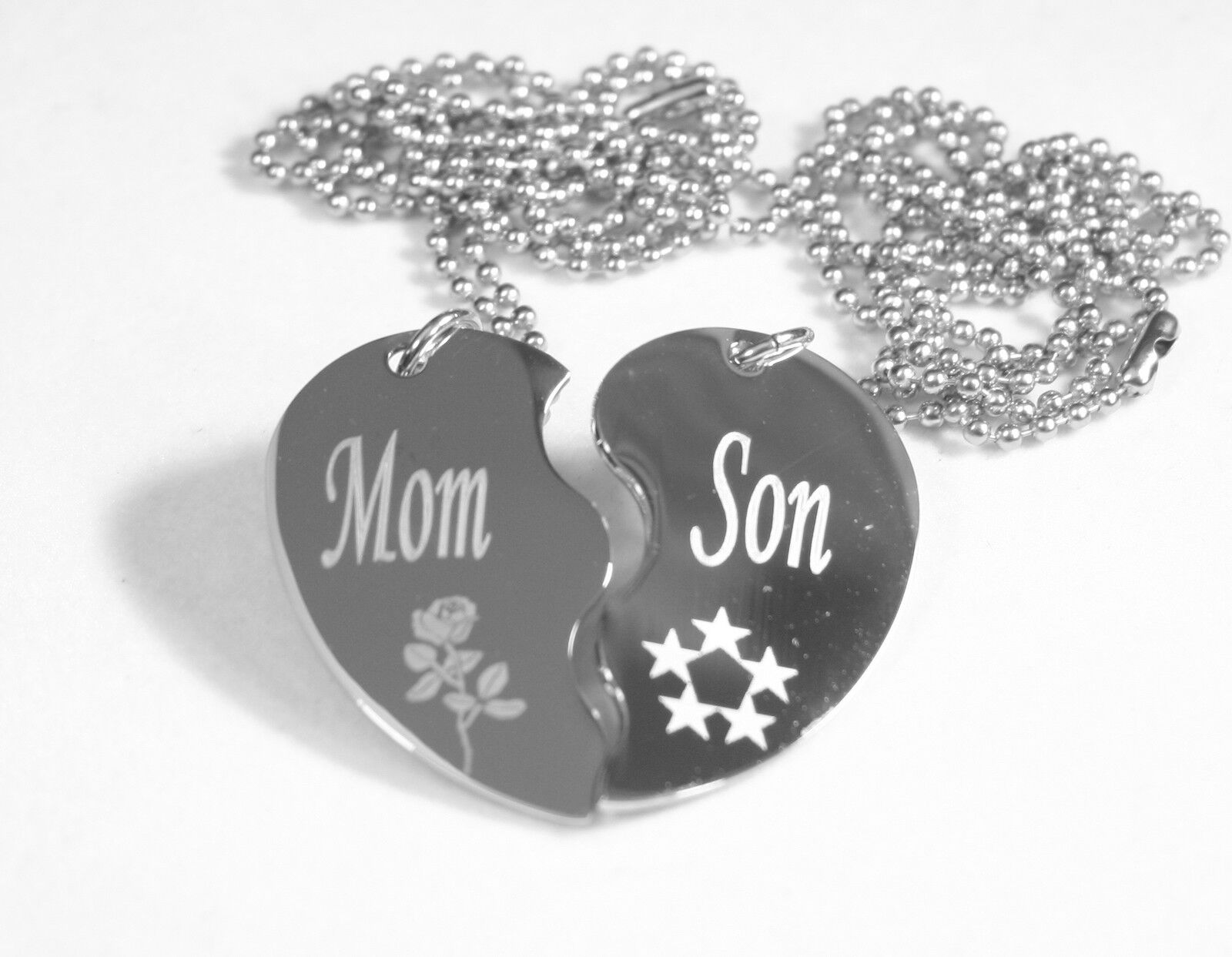 Split Heart Mom Son Dog Tag Stainless Steel Necklace Pendants Ebay