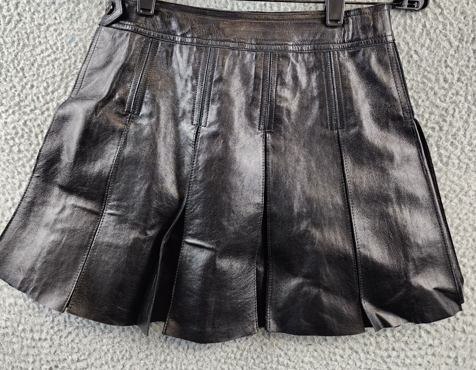 Polo by Ralph Lauren Pleated Leather Skirt Girls' 8 Black