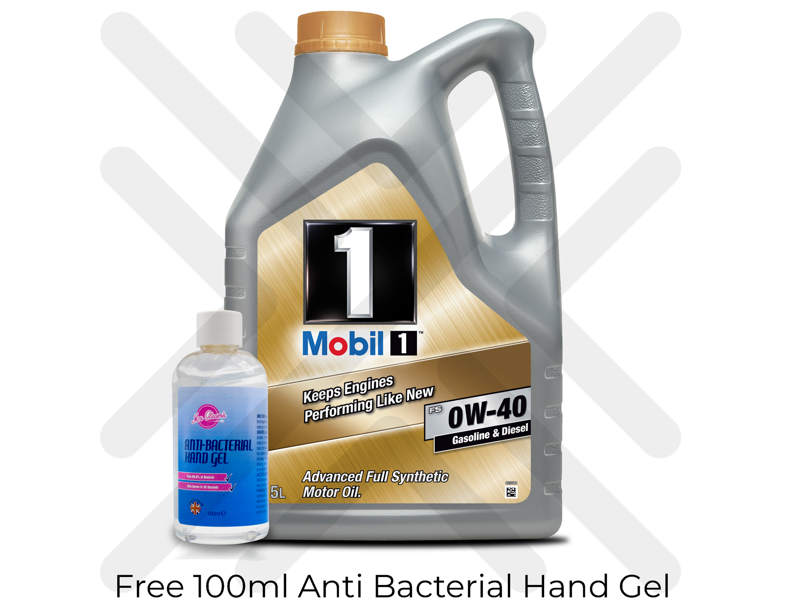 Mobil 1 0W-40 Fully Synthetic Engine Oil 5L 5 Litres + FREE