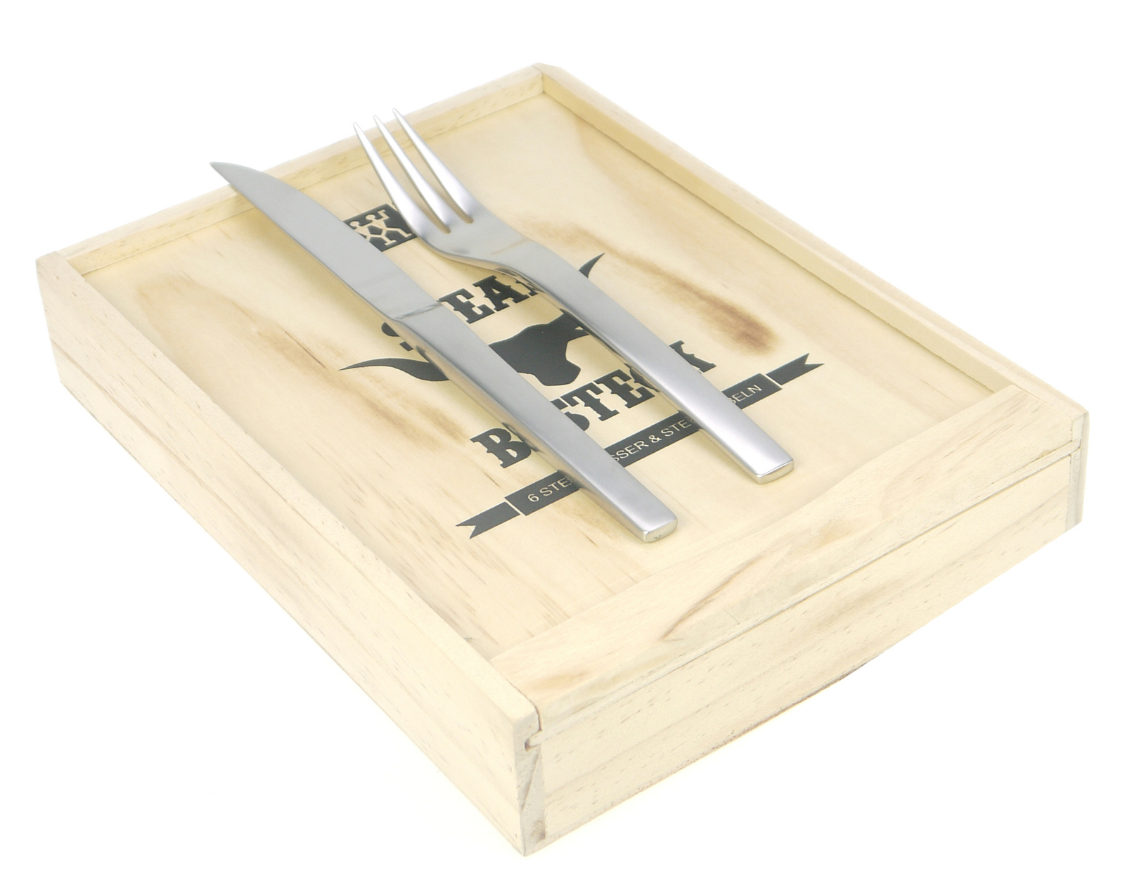 Zwilling Steakbesteck 12 tlg. mit Holzkiste mattiert